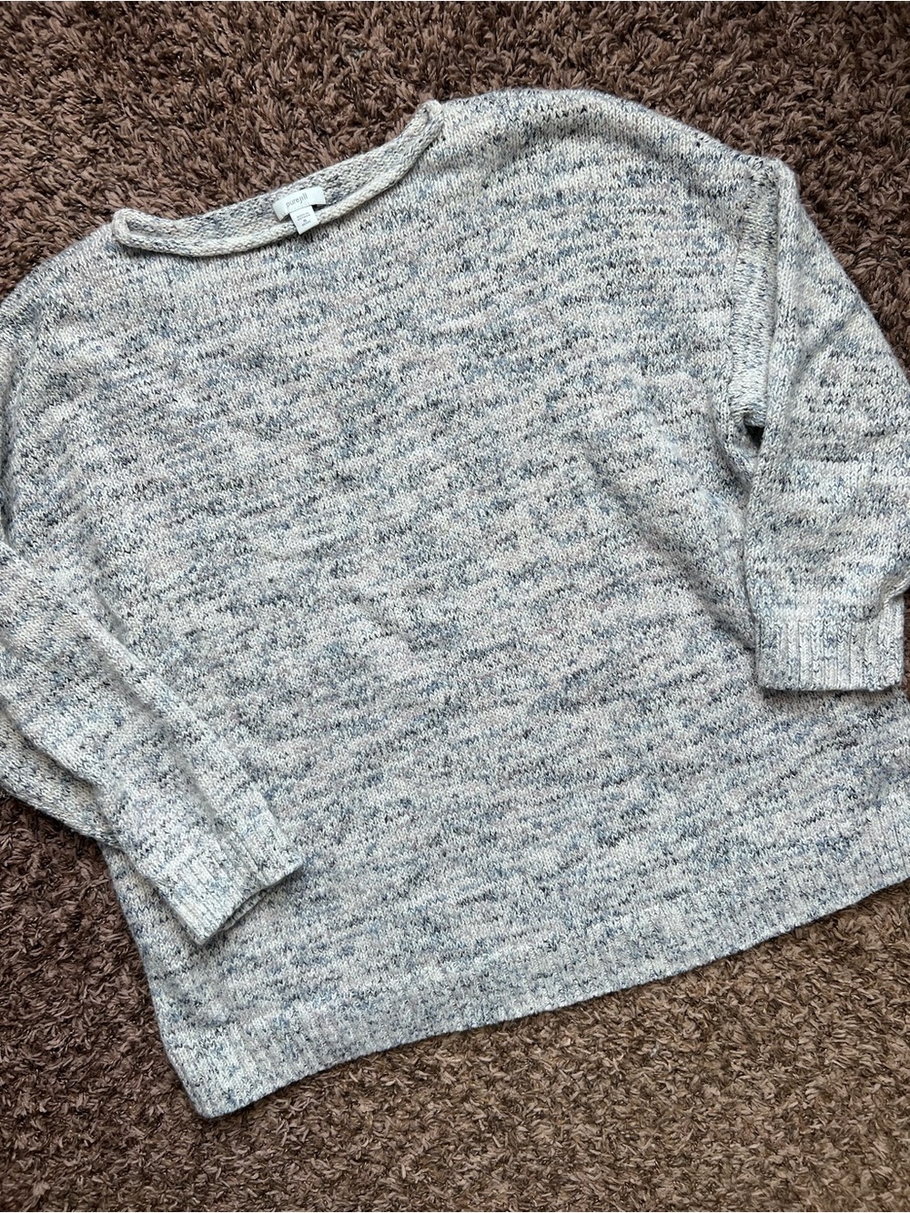 Cozy Heathered Crewneck Sweater - Light blue and white By Pure J Jill size XLP